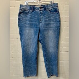 Soft Surroundings Women's Jeans Med Wash Blue Denim Wash Pull-on Pants Size PXL